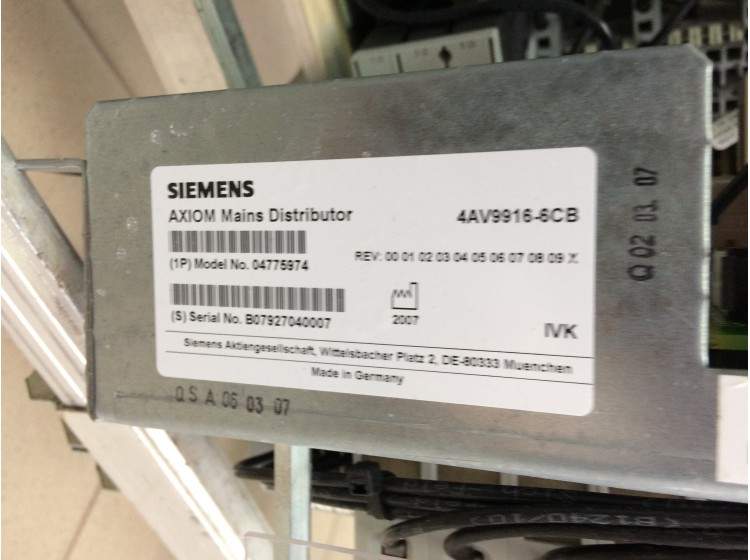 SIEMENS AXIOM ARTIS Mains Distributor P/N 4775974