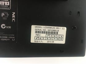 NEC Display MultiSync LCD 20" Monitor P/N LCD2090UXI-BK-1