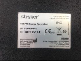 SERFAS ENERGY STRYKER Footswitch P/N 279-000-010
