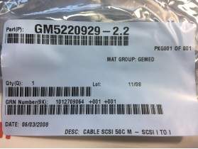 GE innova scsi 50C M - SCSI I TO I Cath Lab P/N 5220929-2 / GM5220929-2.2