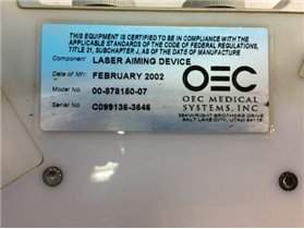 OEC 7700 laser aiming device YOM:2002 C-Arm Parts P/N 00-878150-07