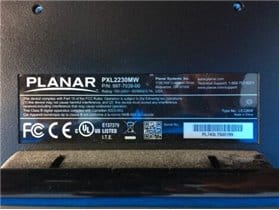 PLANAR Monitor 22Monitor Parts P/N 997-7039-00"